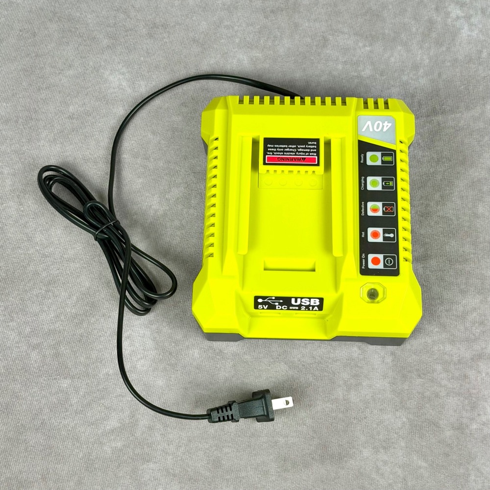 OP401 40V Lithium Battery Charger with Dual USB Ports 5V 2.1A For Ryobi